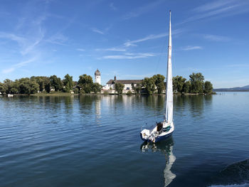 View of a boat in a lake