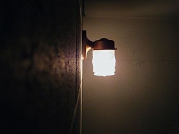 Lamp post in dark room