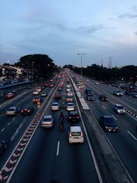 Cars moving on road