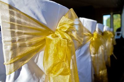 High angle view of fresh yellow wrapped in paper