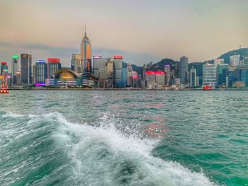 View of modern buildings at waterfront