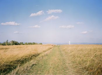 Scenic view of field against sky