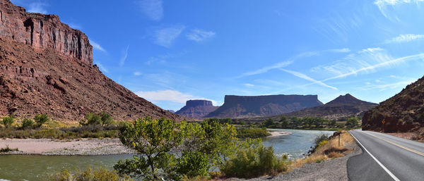 Moab panorama views colorado river jackass canyon red cliffs canyonlands arches national park, utah