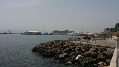 View of rocks in sea