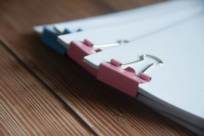 Close-up of toy blocks on table