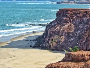 Rock formations on beach