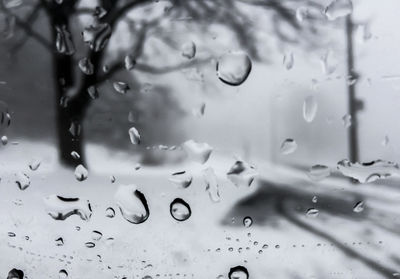 Full frame shot of water drops on glass window