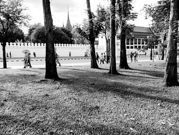 Group of people in front of building