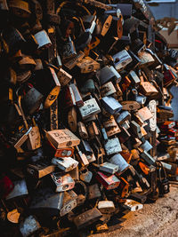 Full frame shot of padlocks