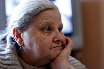 Close-up of thoughtful senior woman