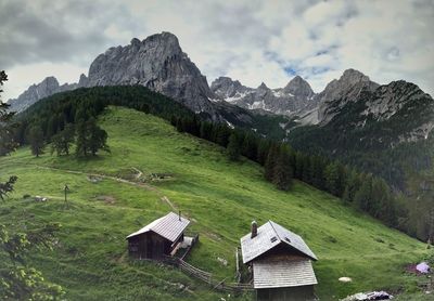 Scenic view of mountains against sky