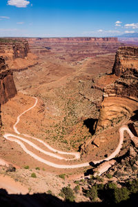 Aerial view of rock formations