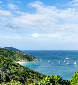 High angle view of sea against sky