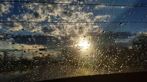 Close-up of water drops on glass