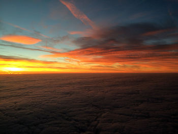 Scenic view of dramatic sky during sunset