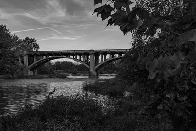 Bridge over river against sky