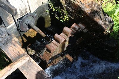 Close-up high angle view of rusty water