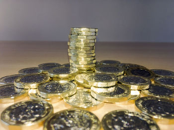 Close-up of coins