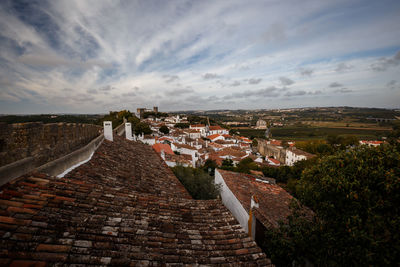 Town against sky