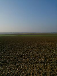 Scenic view of landscape against clear sky