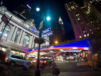 Illuminated street at night