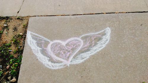 Close-up of heart shape on wall