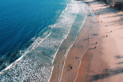 High angle view of people at beach