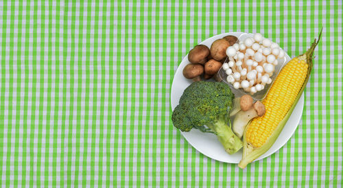 Directly above shot of dessert on table