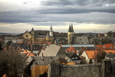 High angle view of townscape