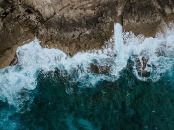 Water splashing on rocks