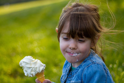 Portrait of girl with flowers