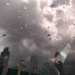 Full frame shot of wet glass window