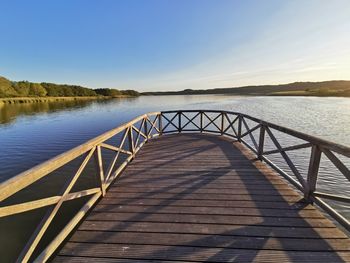 Scenic view of lake against clear sky