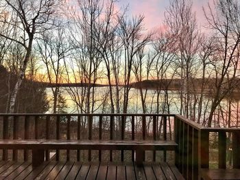 Scenic view of lake during winter