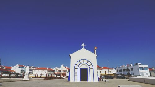 Church against clear blue sky