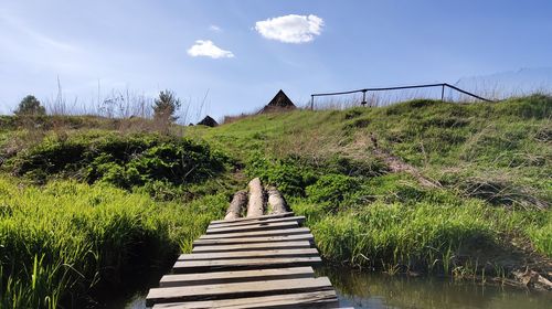 Scenic view of land against sky