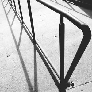 High angle view of metal structure on sunny day