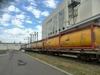 Railroad tracks against sky