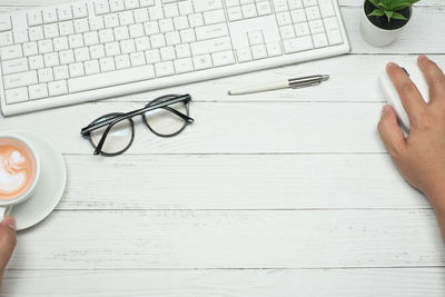 High angle view of pen on table