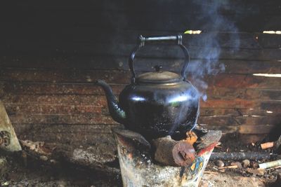 Fire hydrant against wall