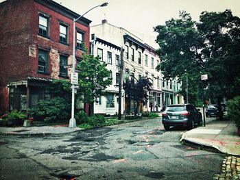 Cars parked in front of building
