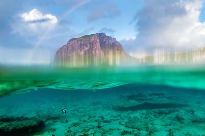 Scenic view of sea at le morne brabant