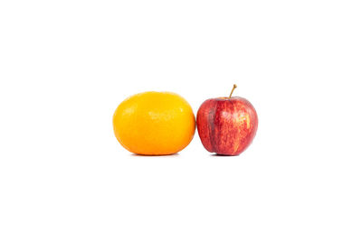 Close-up of apple against white background