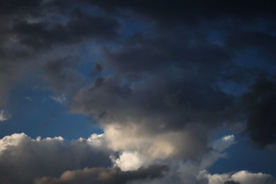 Low angle view of storm clouds in sky