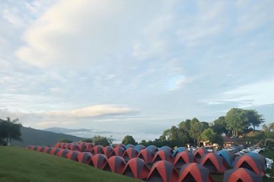 Panoramic shot of field against sky