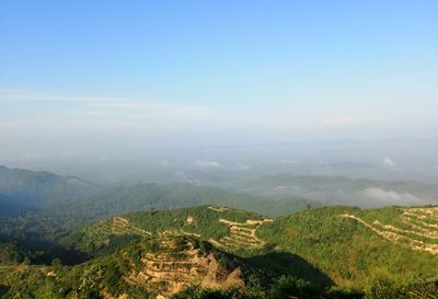 High angle view of landscape against sky