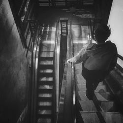 Woman standing on steps