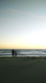 Scenic view of sea at sunset