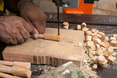 Man working on wood