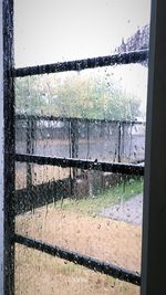 Full frame shot of wet glass window during rainy season